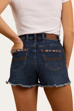Sale Ringers Western Gracie Womens Denim Short - Dark Wash Blue