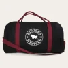 New Ringers Western Gundagai Duffle Bag - Black & Maroon with White Print