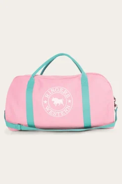 Clearance Ringers Western Gundagai Duffle Bag - Pink and Mint with White Logo