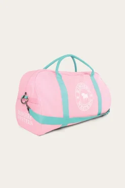 Clearance Ringers Western Gundagai Duffle Bag - Pink and Mint with White Logo