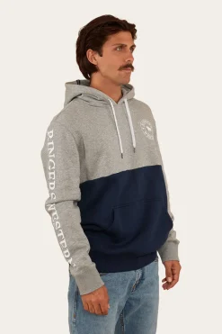Hot Ringers Western Hahndorf Mens Hoodie - Grey Marle/Navy