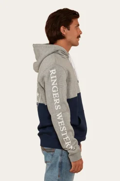 Hot Ringers Western Hahndorf Mens Hoodie - Grey Marle/Navy