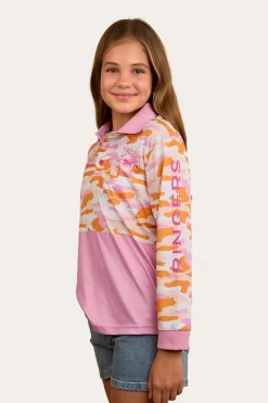 Sale Ringers Western Halls Creek Kids Fishing Jersey - Pink Camo