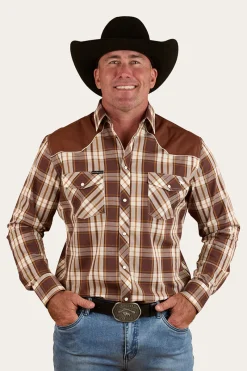 Online Ringers Western Hamersley Mens Western Shirt - Chocolate