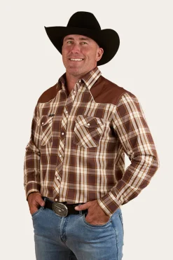 Online Ringers Western Hamersley Mens Western Shirt - Chocolate