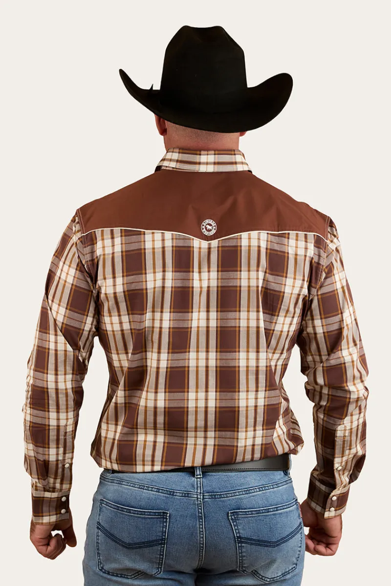 Online Ringers Western Hamersley Mens Western Shirt - Chocolate