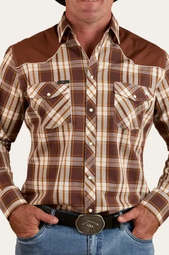 Online Ringers Western Hamersley Mens Western Shirt - Chocolate