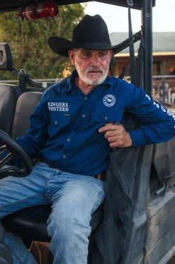 Best Ringers Western Hawkeye Mens Full Button Work Shirt - Navy/White
