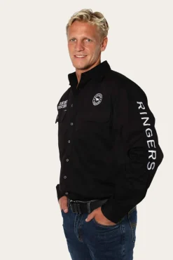 Sale Ringers Western Hawkeye Mens Full Button Work Shirt - Black/White