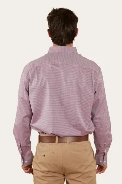 Sale Ringers Western Heritage Mens Check Dress Shirt - Burgundy