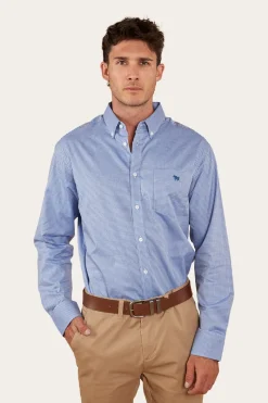 Sale Ringers Western Heritage Mens Check Dress Shirt - Blue