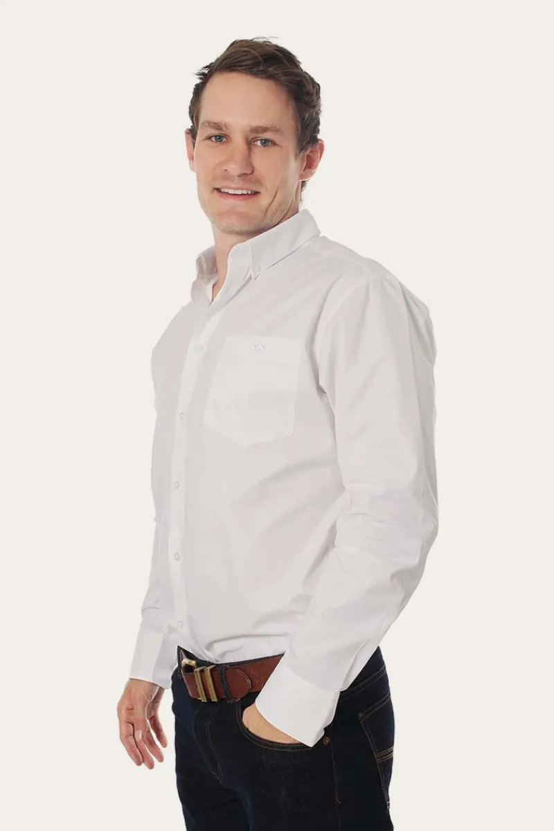 Hot Ringers Western Heritage Mens Plain Dress Shirt - White