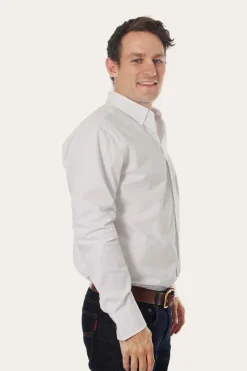 Hot Ringers Western Heritage Mens Plain Dress Shirt - White