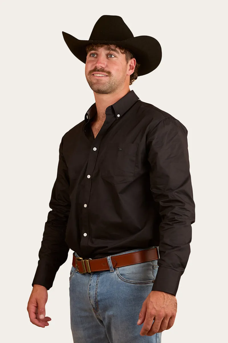 Online Ringers Western Heritage Mens Plain Dress Shirt - Black