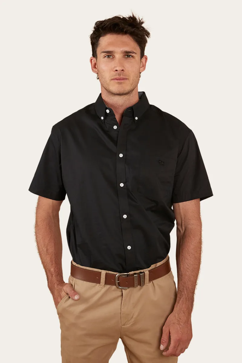 Discount Ringers Western Heritage Mens Short Sleeve Dress Shirt - Black