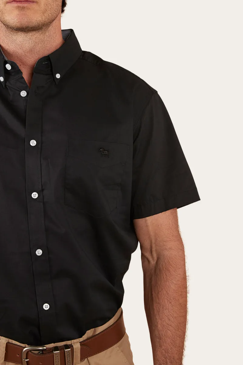 Discount Ringers Western Heritage Mens Short Sleeve Dress Shirt - Black
