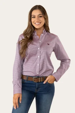 Best Ringers Western Heritage Womens Check Dress Shirt - Burgundy