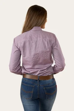 Best Ringers Western Heritage Womens Check Dress Shirt - Burgundy