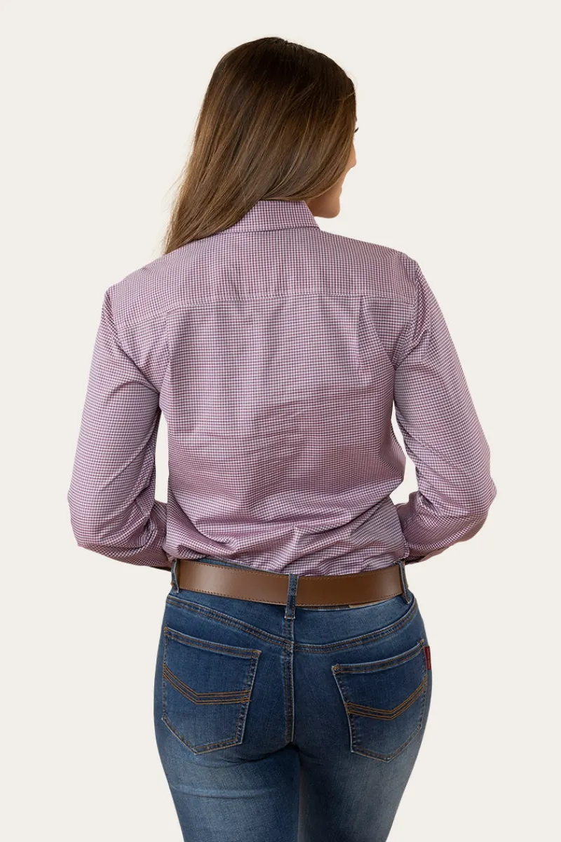 Best Ringers Western Heritage Womens Check Dress Shirt - Burgundy