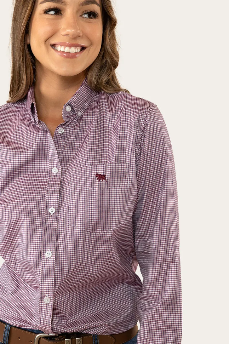 Best Ringers Western Heritage Womens Check Dress Shirt - Burgundy