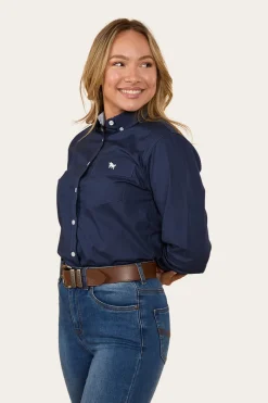 New Ringers Western Heritage Womens Plain Dress Shirt - Navy