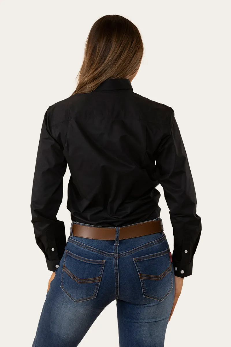 Ringers Western Heritage Womens Plain Dress Shirt - Black