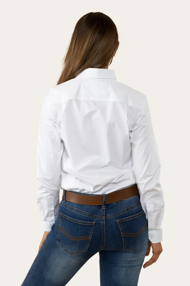 Hot Ringers Western Heritage Womens Plain Dress Shirt - White