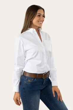 Hot Ringers Western Heritage Womens Plain Dress Shirt - White