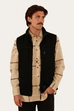 New Ringers Western High Country Mens Vest - Black
