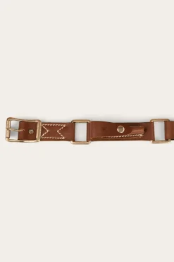 Online Ringers Western Hobble Belt - Brown / Silver