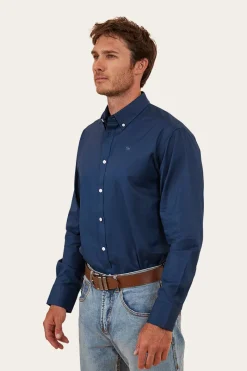 Hot Ringers Western Homestead Mens Dress Shirt - Navy