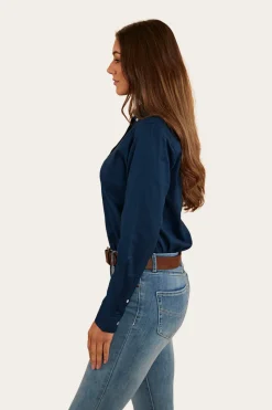 Outlet Ringers Western Homestead Womens Dress Shirt - Navy