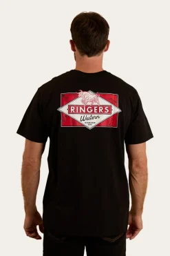 Outlet Ringers Western Hometown Mens Loose Fit T-Shirt - Black