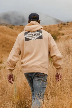 Clearance Ringers Western Hometown Mens Pullover Hoodie - Dark Sand