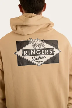 Clearance Ringers Western Hometown Mens Pullover Hoodie - Dark Sand