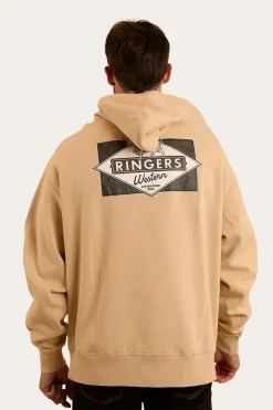 Clearance Ringers Western Hometown Mens Pullover Hoodie - Dark Sand