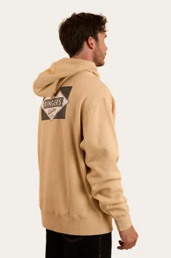 Clearance Ringers Western Hometown Mens Pullover Hoodie - Dark Sand