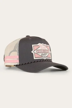 New Ringers Western Hometown Trucker Cap - Charcoal / Rosey