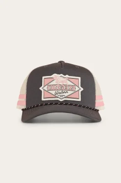 New Ringers Western Hometown Trucker Cap - Charcoal / Rosey