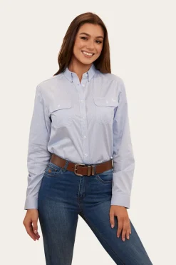 Sale Ringers Western Hope Womens Stripe Dress Shirt - White/Blue