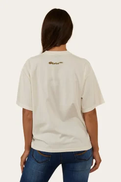 Clearance Ringers Western Horsin Around Womens Oversized T-Shirt - Vintage White