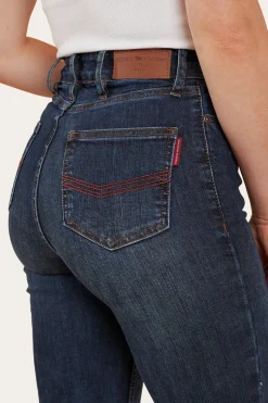 New Ringers Western Indi Womens High-Rise Bootleg Jeans - Dark Blue