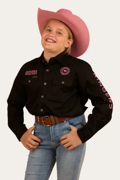Outlet Ringers Western Jackaroo Kids Full Button Work Shirt - Black/Melon