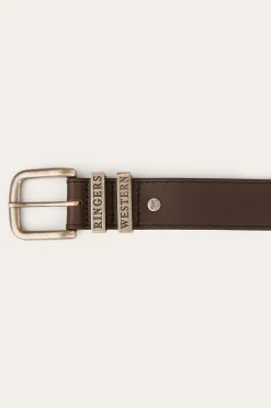 Clearance Ringers Western James Belt - Dark Brown / Silver