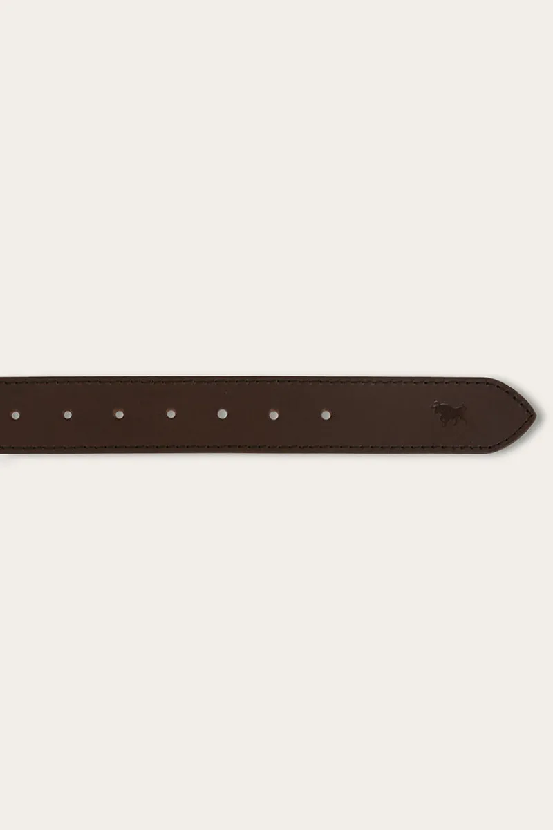 Clearance Ringers Western James Belt - Dark Brown / Silver