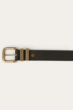 Discount Ringers Western James Kids Belt - Black / Gold