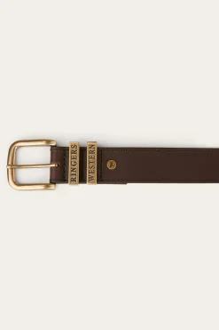Ringers Western James Kids Belt - Dark Brown / Gold