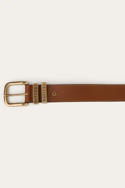 Hot Ringers Western James Kids Belt - Tawny Brown / Gold