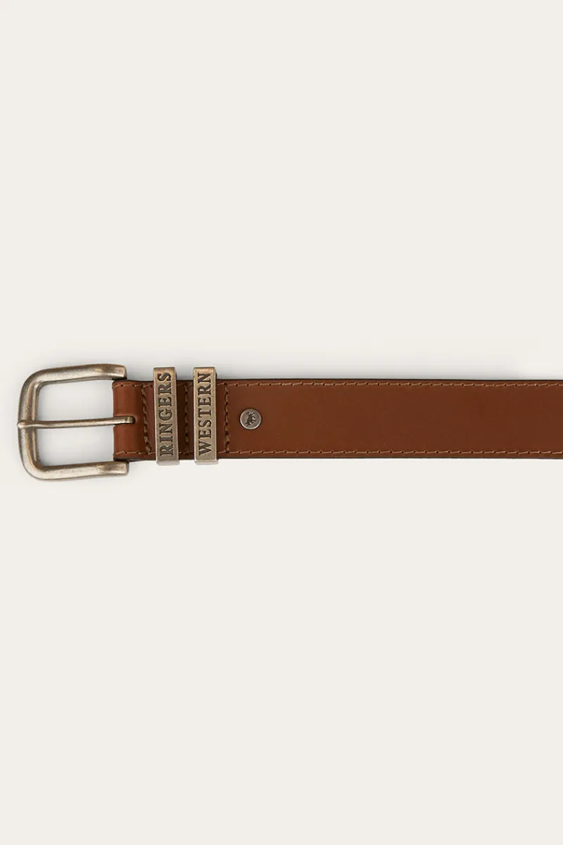 Best Ringers Western James Kids Belt - Tawny Brown/Silver
