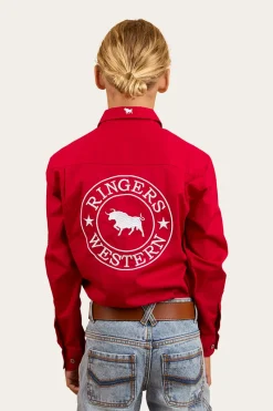 Discount Ringers Western Junior Chute Boss Work Shirt - Dark Red